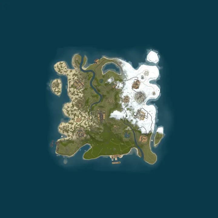 Map of Rust4u EU - 5x, NO p2w, MAX 5 Team, Smaller Map, Active Admins