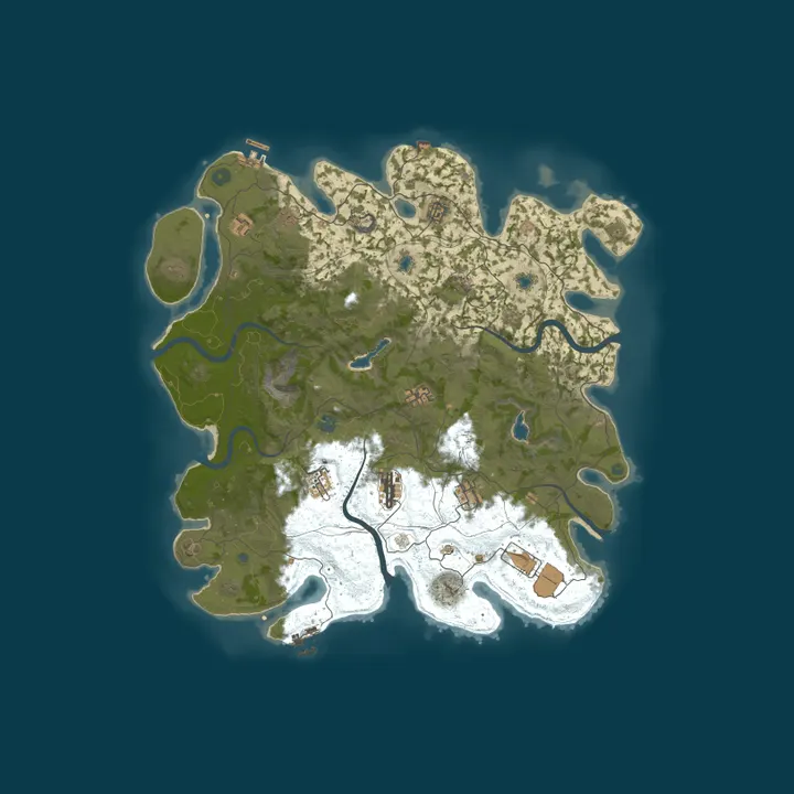 Map of 10/1 Rust-A-Holics.com 5x PVE/PVP DAY/NIGHT | NPC Raid Bases | 