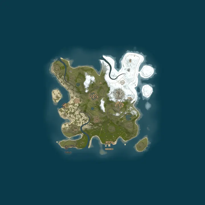 Map of Turtle Island - Raidable Bases - 10x - wiped 9/24