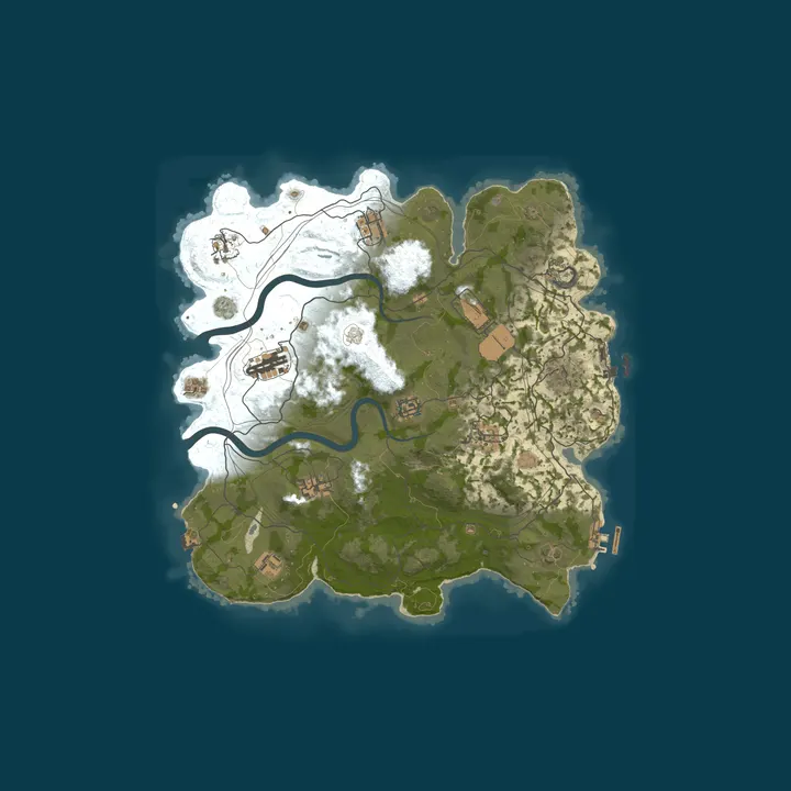 Map of Reddit.com/r/PlayRust - US Monthly Quad
